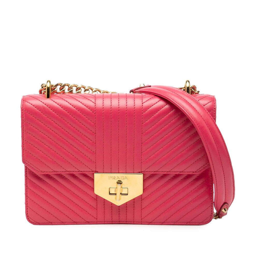 Prada Soft Calf Chevron Impunture Turn #276601P77B
